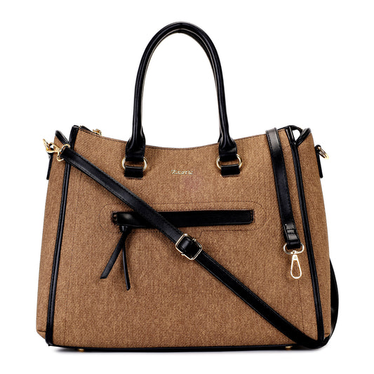 Exotic Black Structured Tote Handbag for Women | Spacious Work & Laptop Elara Bag