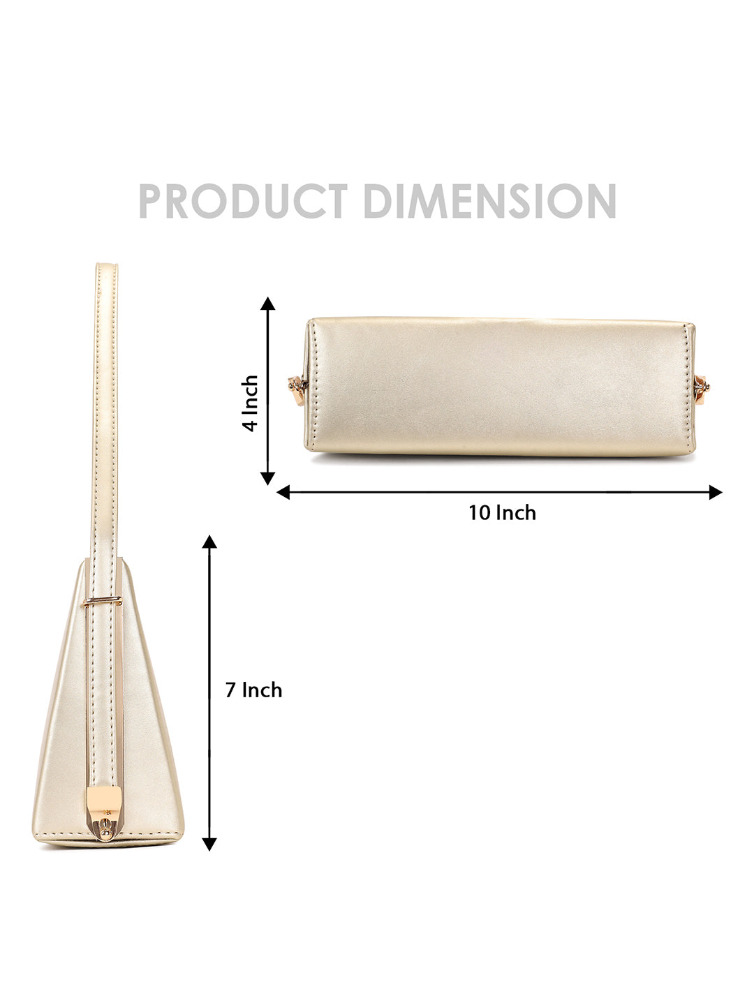 Exotic Aurelia Embossed Clutch for Women (Gold)