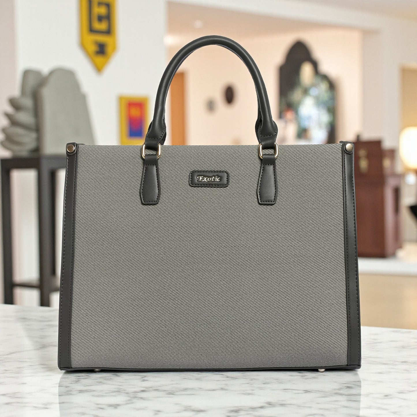 Exotic® Structured Executive Oversize Tote/Hand Bag