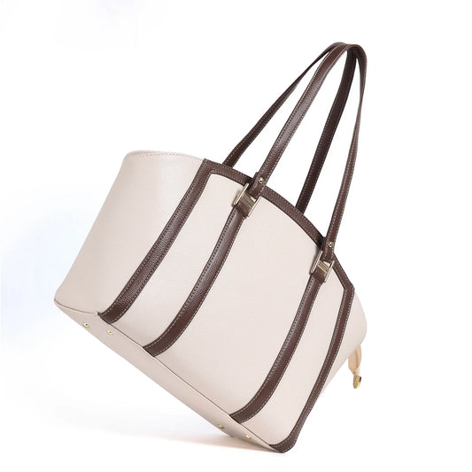 Elegant Dual-Tone Structured Tote Bag - exoticstore