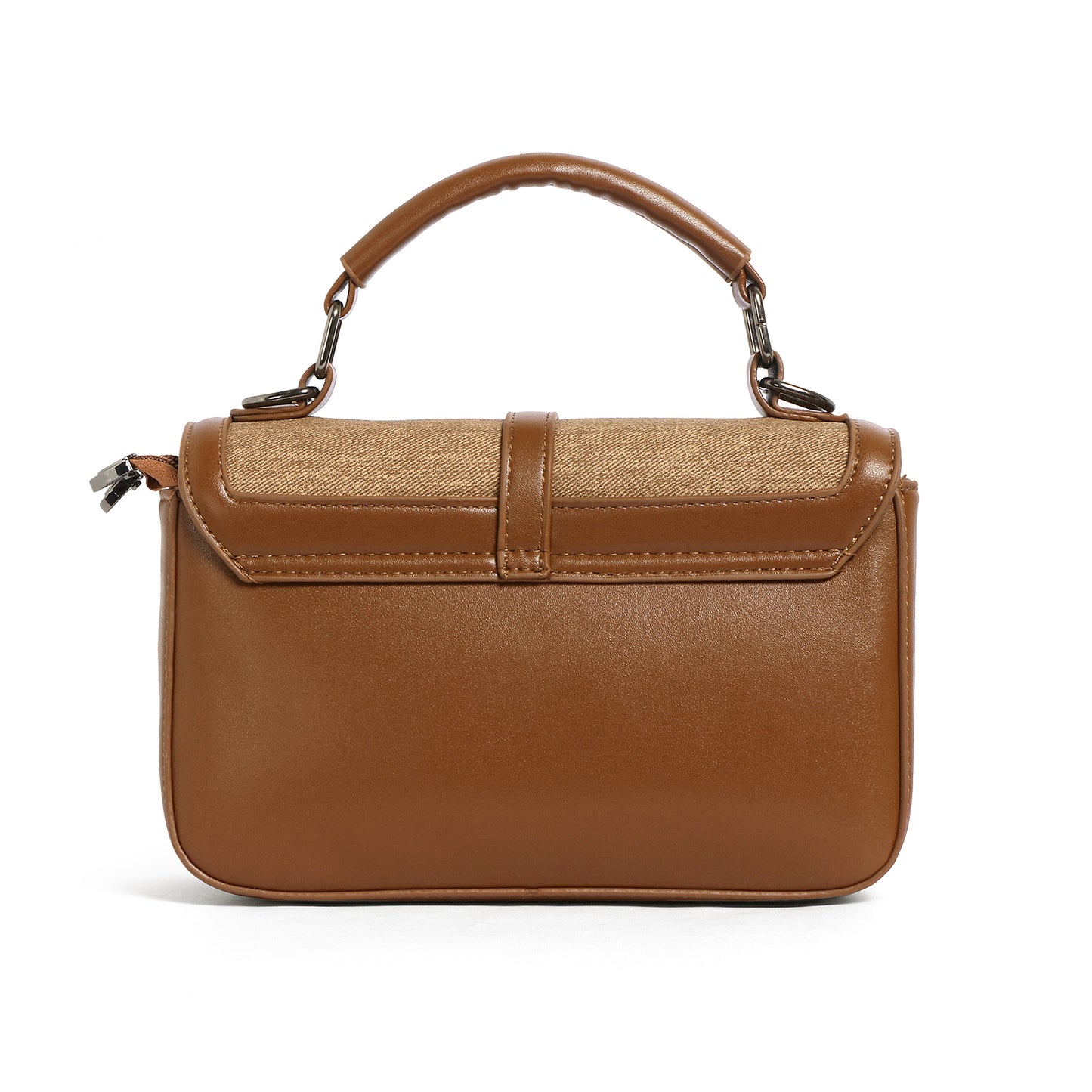 Exotic Denim Textured Cross Body & Handheld Bag (Brown)