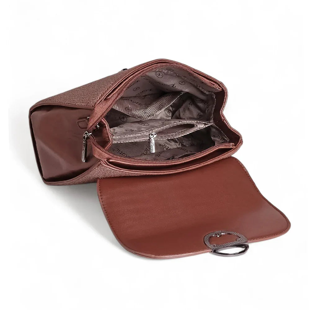 Exotic® Embossed Texture Design Top Handle With Flap Handbag For Women - exoticstore