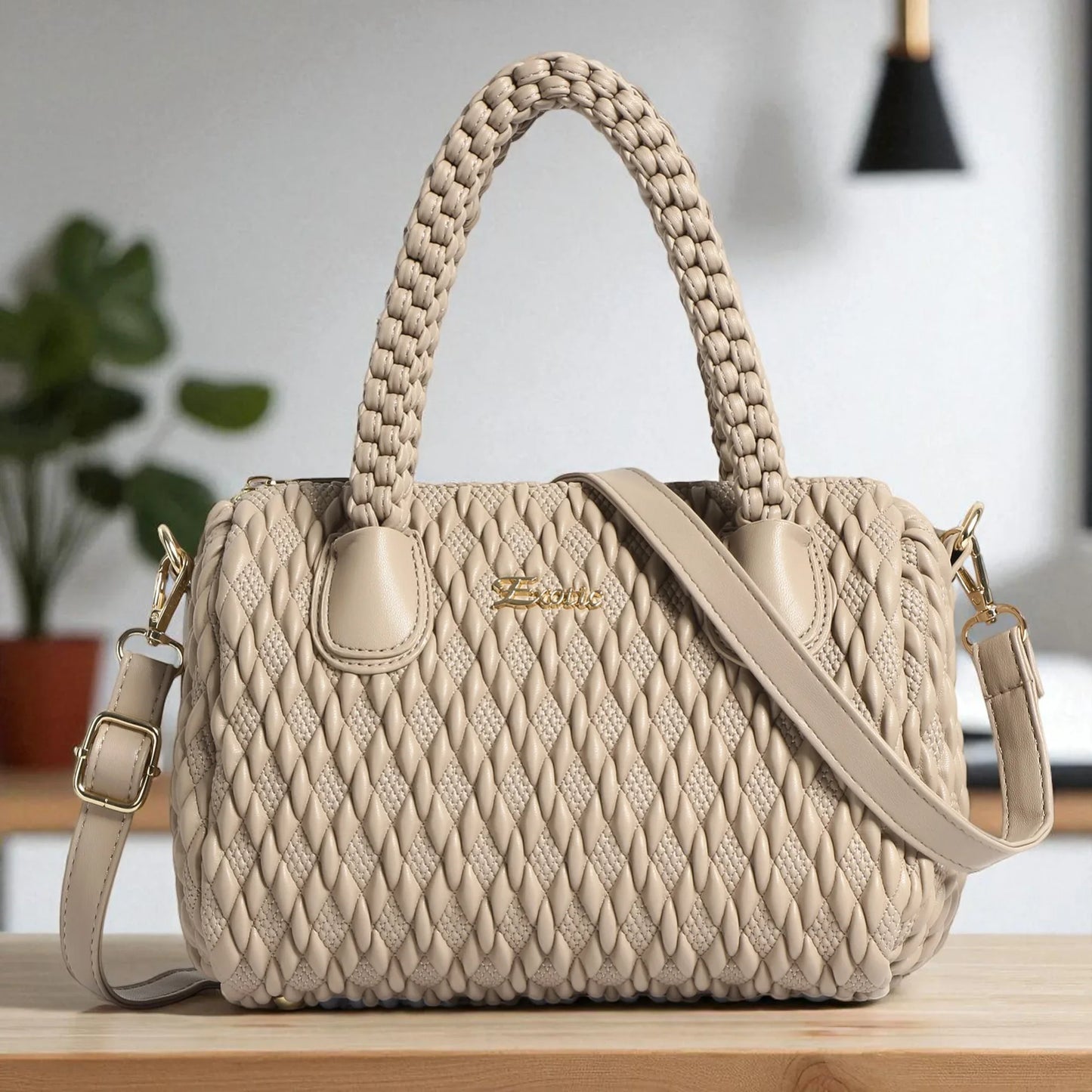 Exotic® Exquisite Braided Handle Handbag.