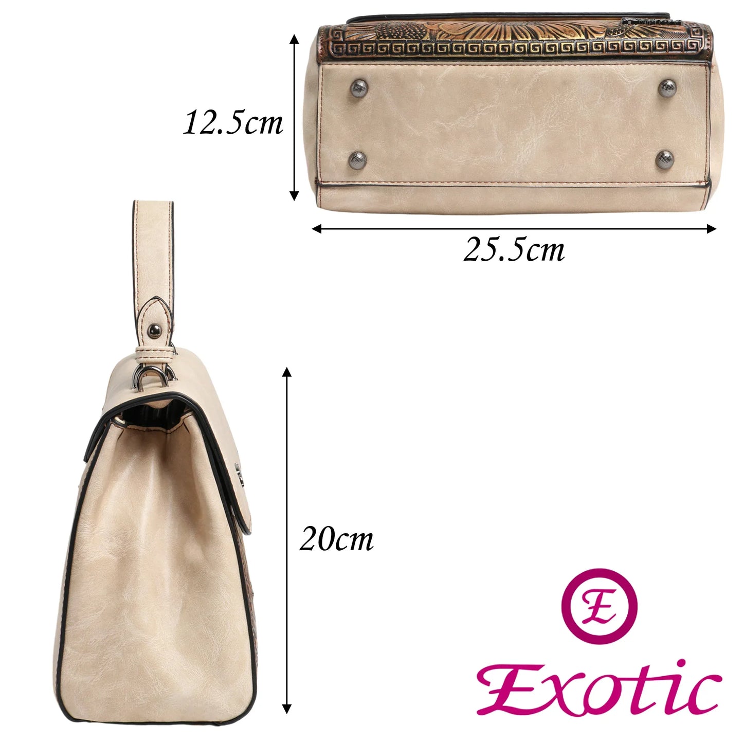 Exotic Sunflower Embossed Shoulder & Hand Tote Bag - exoticstore