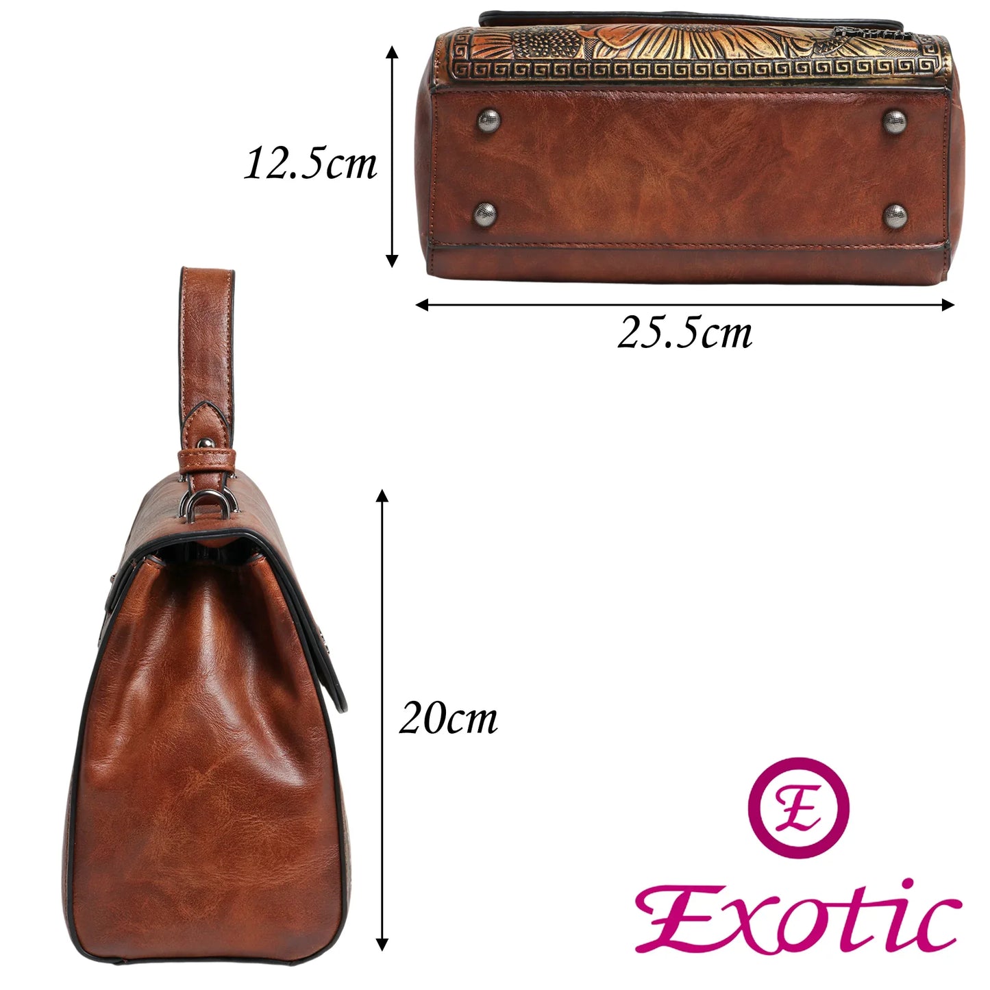 Exotic Sunflower Embossed Shoulder & Hand Tote Bag - exoticstore