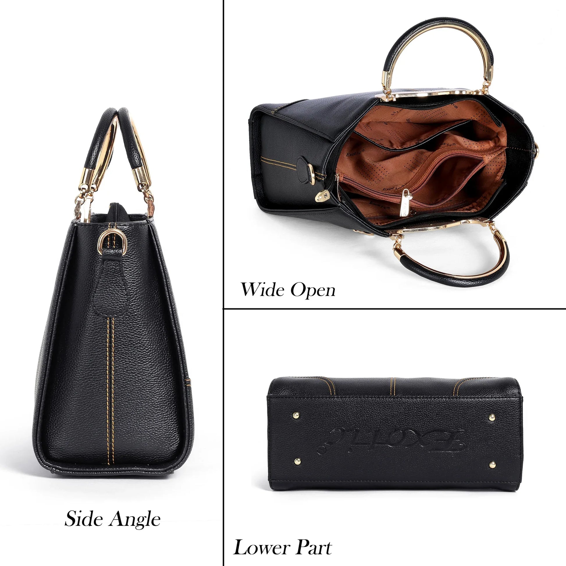 Exotic Signature Gold-Handle Tote - exoticstore