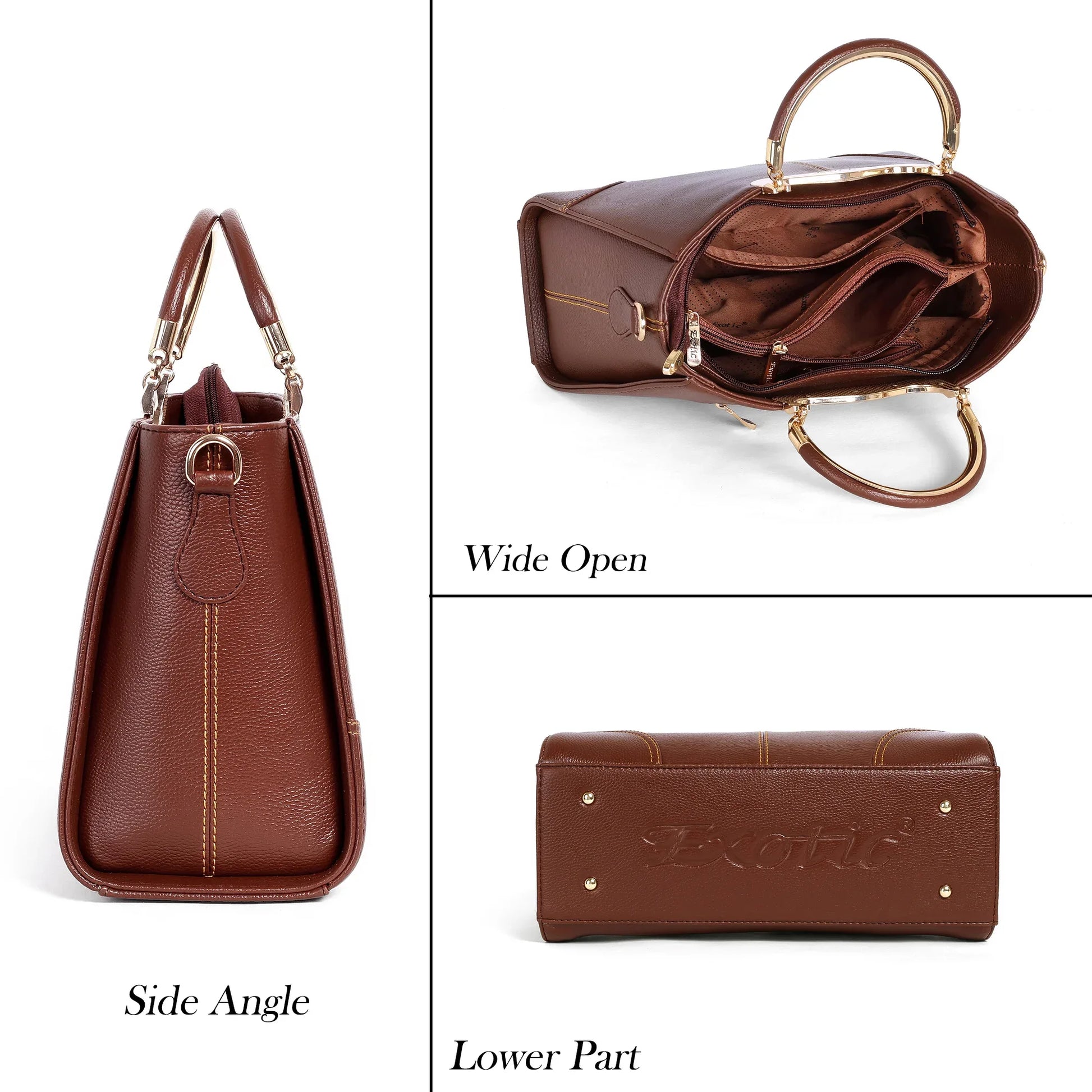 Exotic Signature Gold-Handle Tote - exoticstore