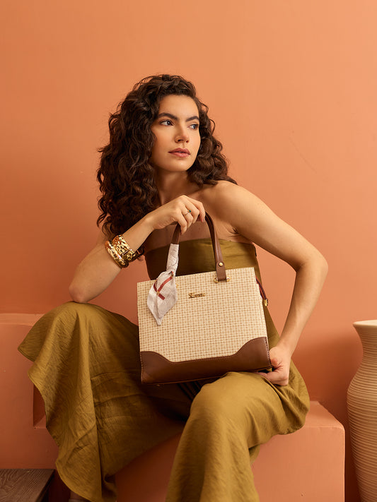 EXOTIC Charme Houndstooth Dual Tone Sling cum Handbag