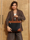Exotic Alora Structured Tote Handbag Khaki - Exotic Alora Structured Tote Handbag