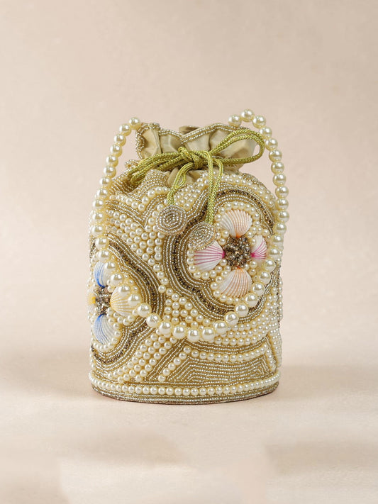 EXOTIC Zunaira Pearl Embellished Potli Bag for Women