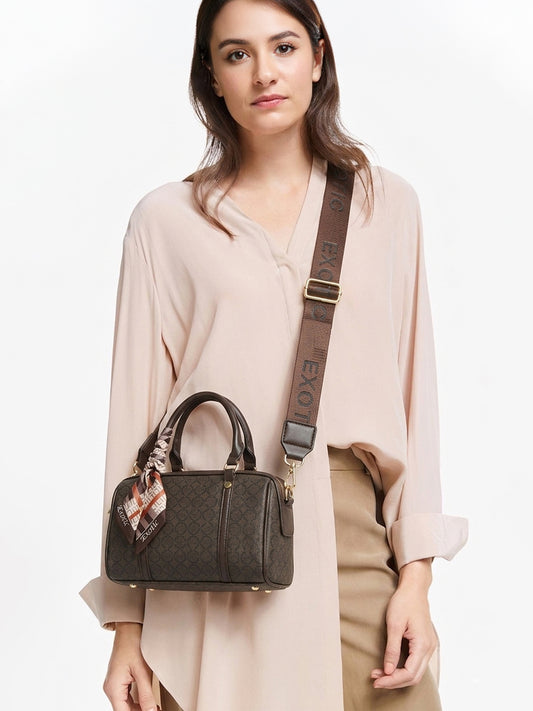 Exotic Monogram Pattern Top Handheld Slingbag (Brown)