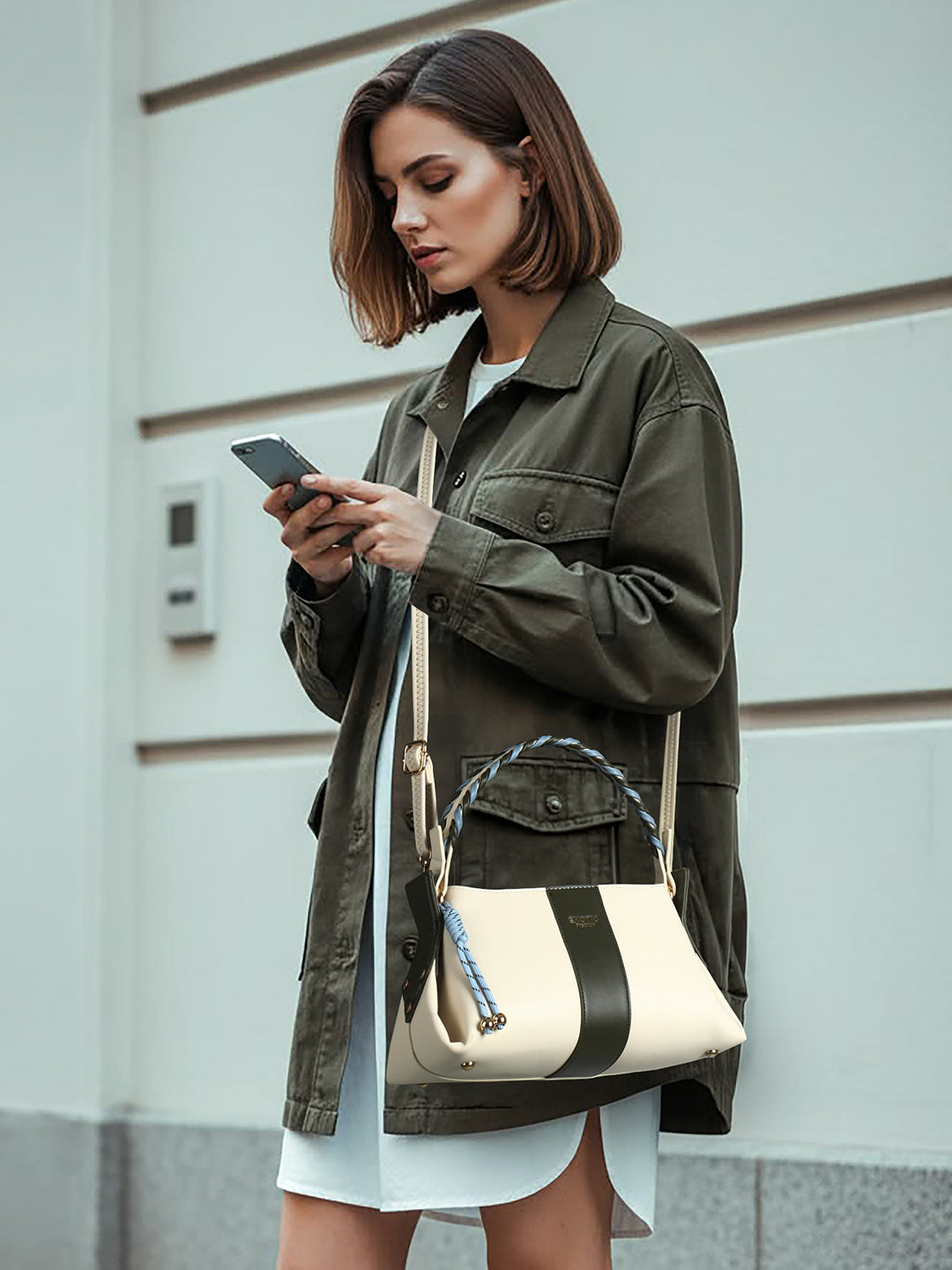 EXOTIC Noiré Twist Structured Handbag