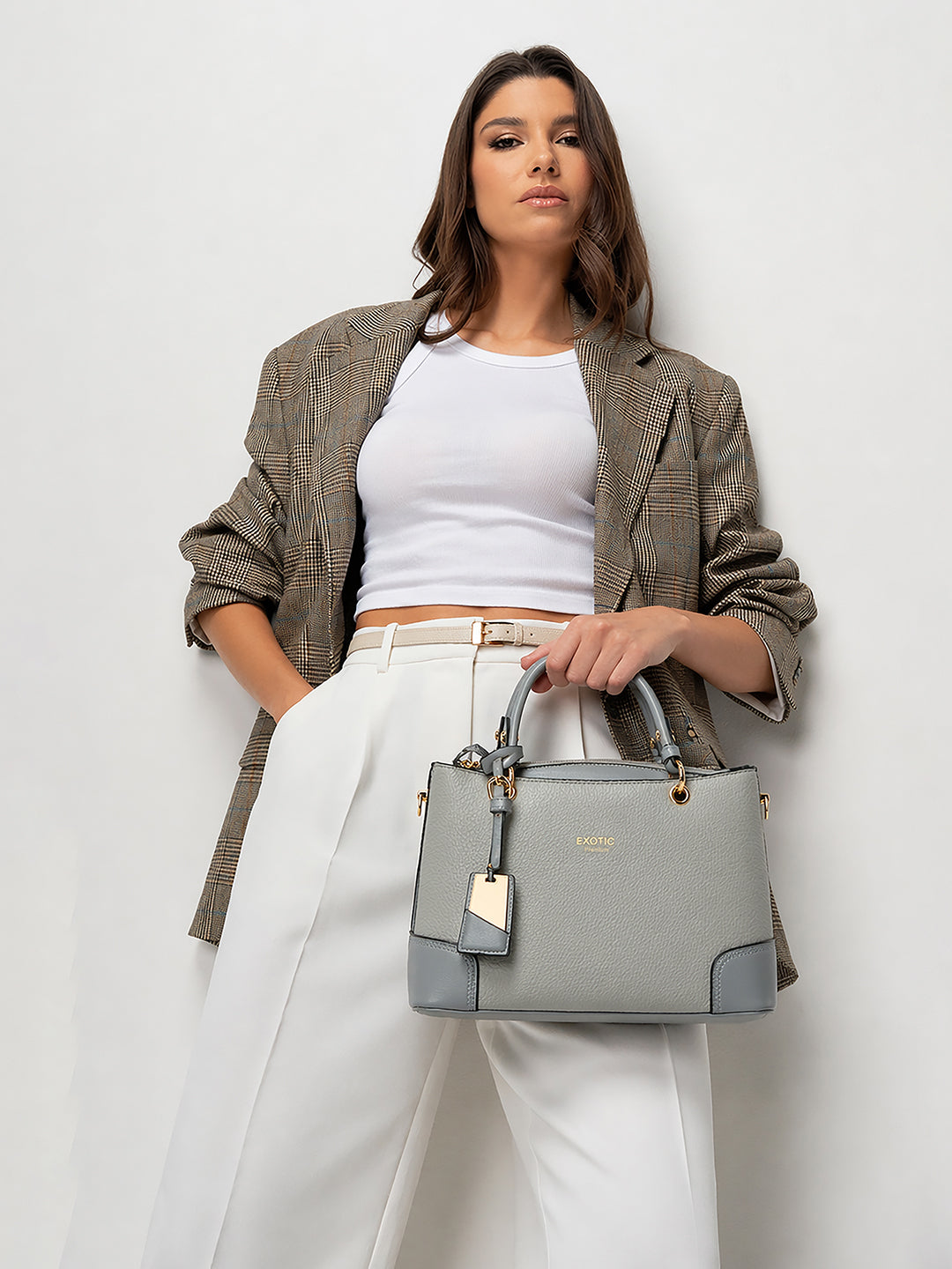 Exotic Caramel Edge Structured Handbag