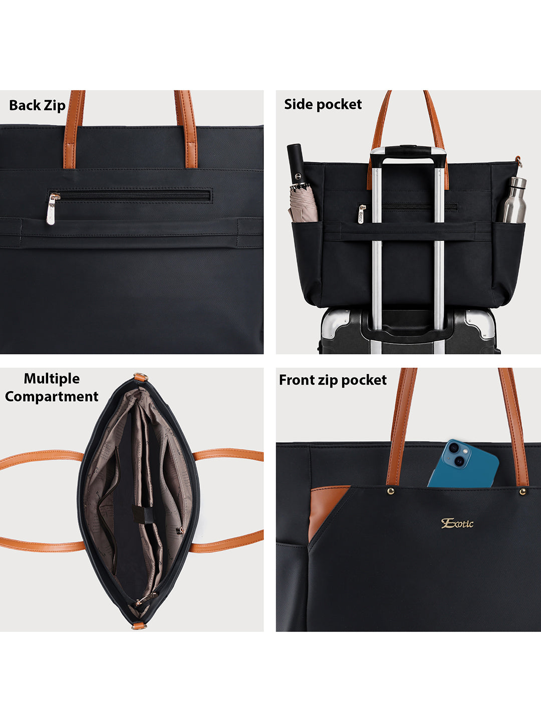 Exotic Women's Tote Bag with Crossbody Strap