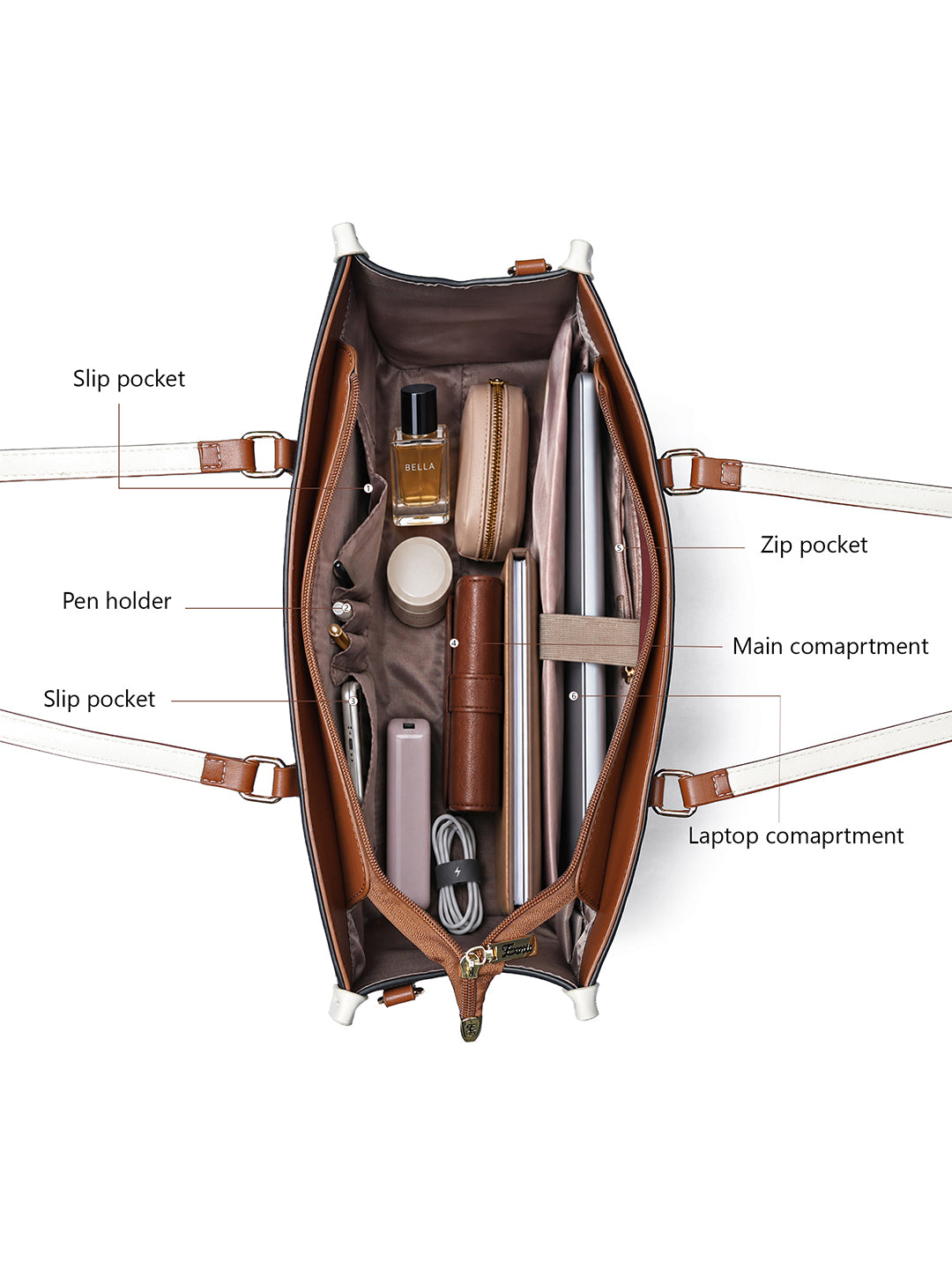Exotic Aria Tote Handbag with Laptop Compartment