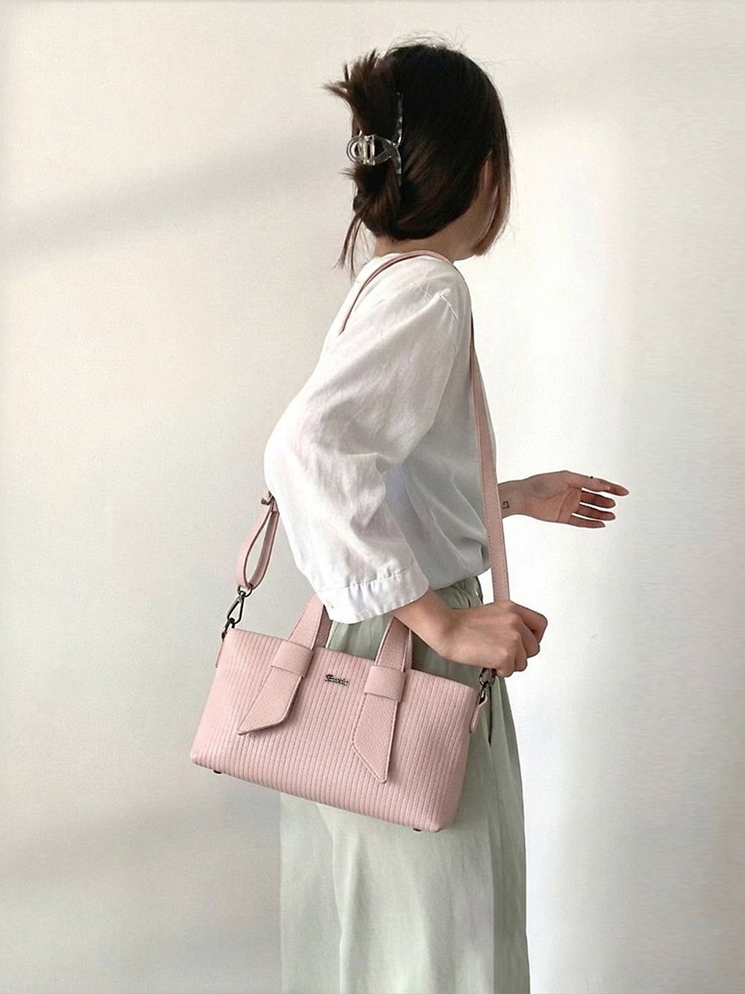 Exotic Valeria Satchel Sling Bag for Women Textured Leatherette Top Handle & Detachable Crossbody Strap