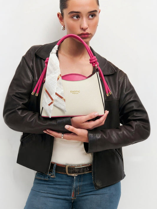 Exotic Elara Knot Hobo Shoulder Bag (White)