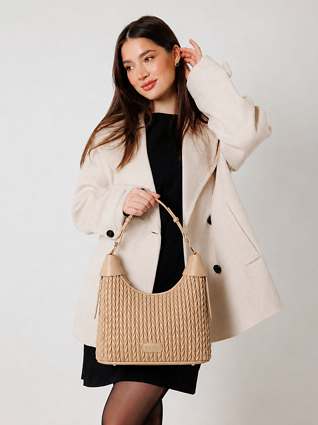 Exotic Elaris Quilted Hobo Shoulder Bag