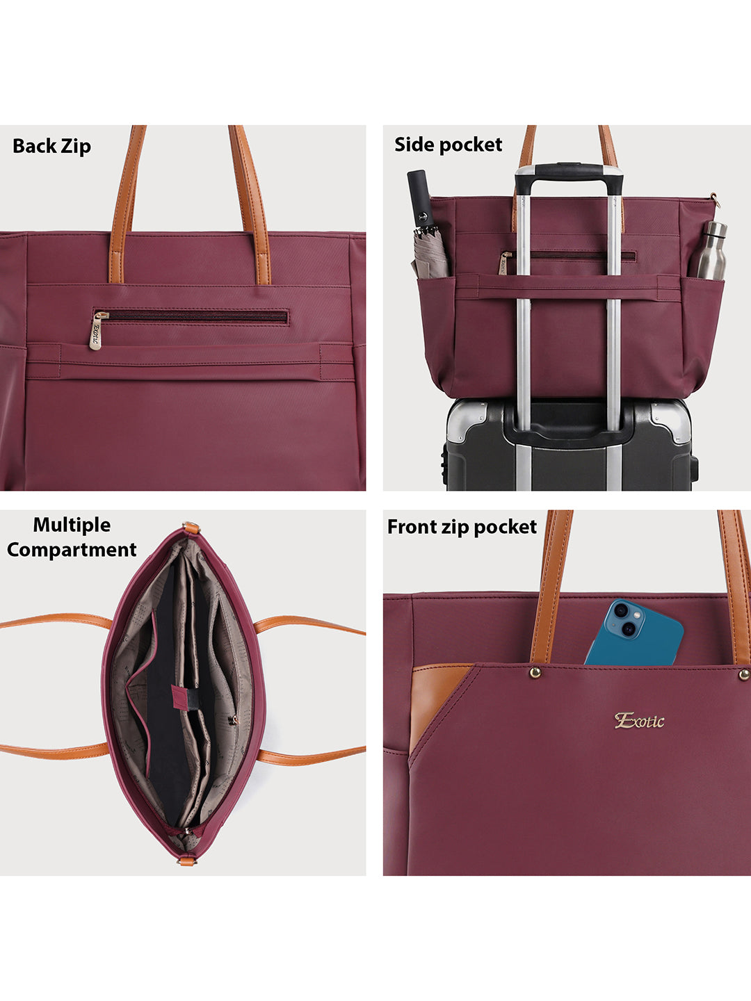 Exotic Women's Tote Bag with Crossbody Strap