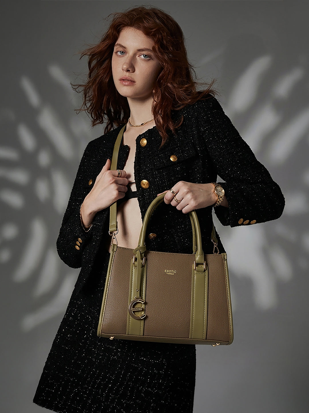 EXOTIC Premium Orlina Duotone Structured Handbag