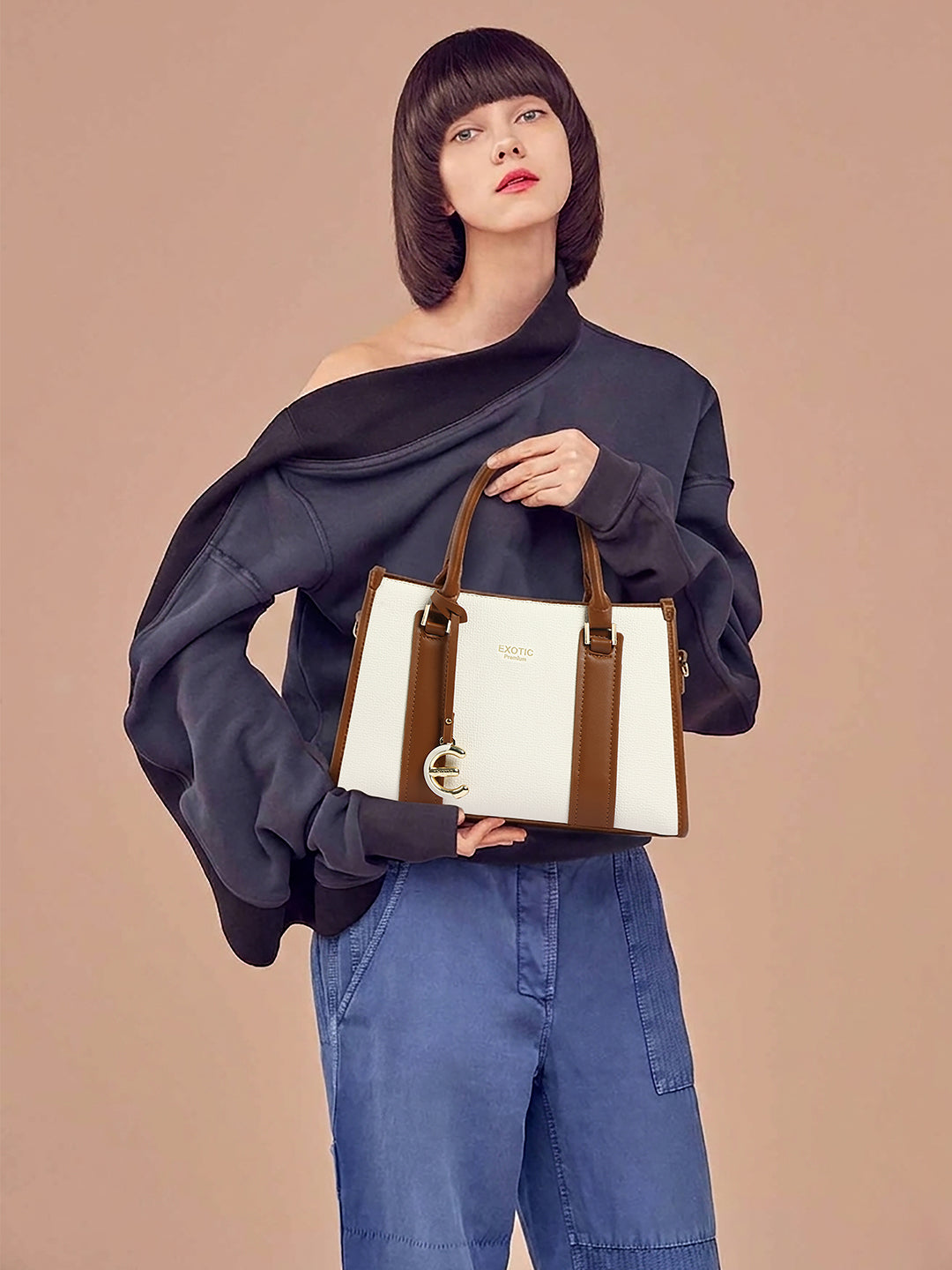 EXOTIC Premium Orlina Duotone Structured Handbag
