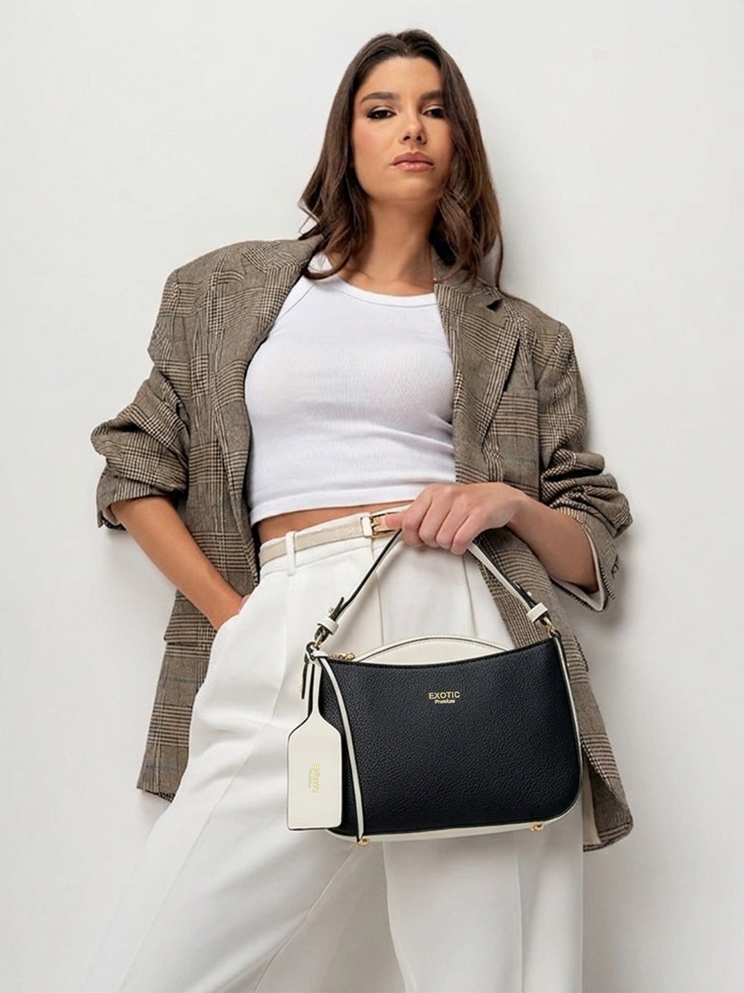 Exotic Premium Azure Curve Shoulder Bag