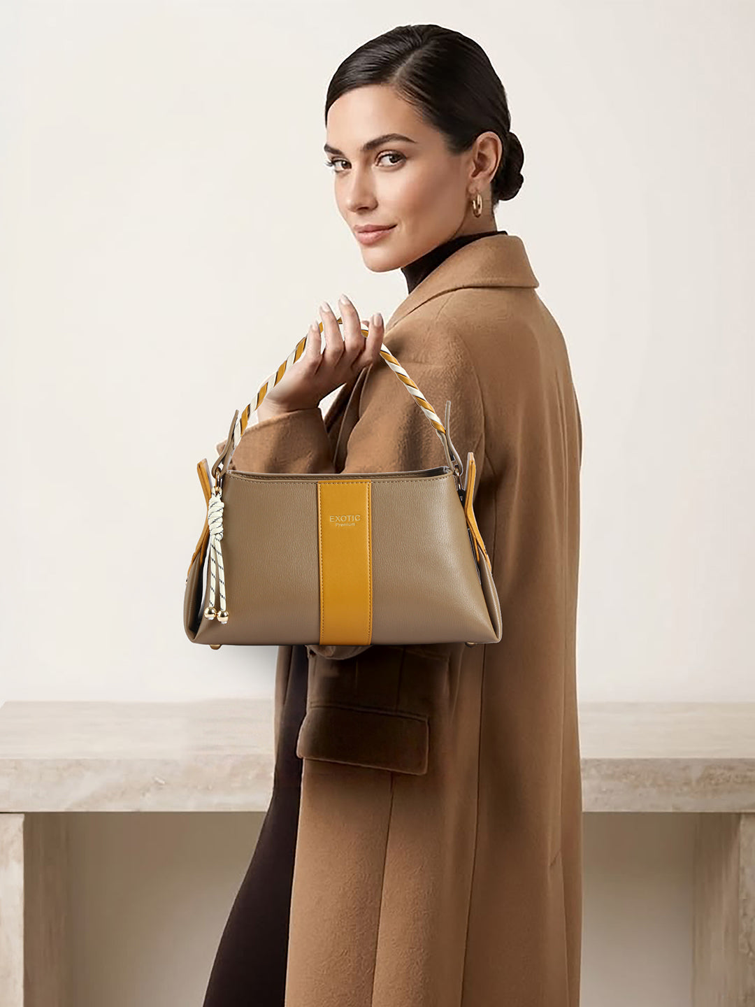 EXOTIC Noiré Twist Structured Handbag