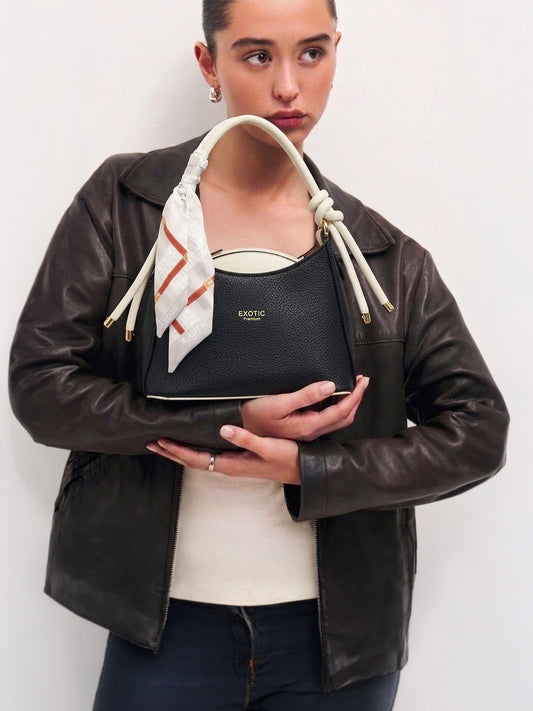 Exotic Elara Knot Hobo Shoulder Bag (Black)