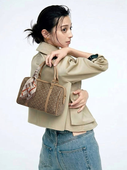Exotic Monogram Pattern Top Handheld Handbag