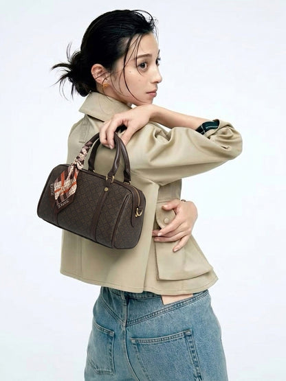Exotic Monogram Pattern Top Handheld Handbag