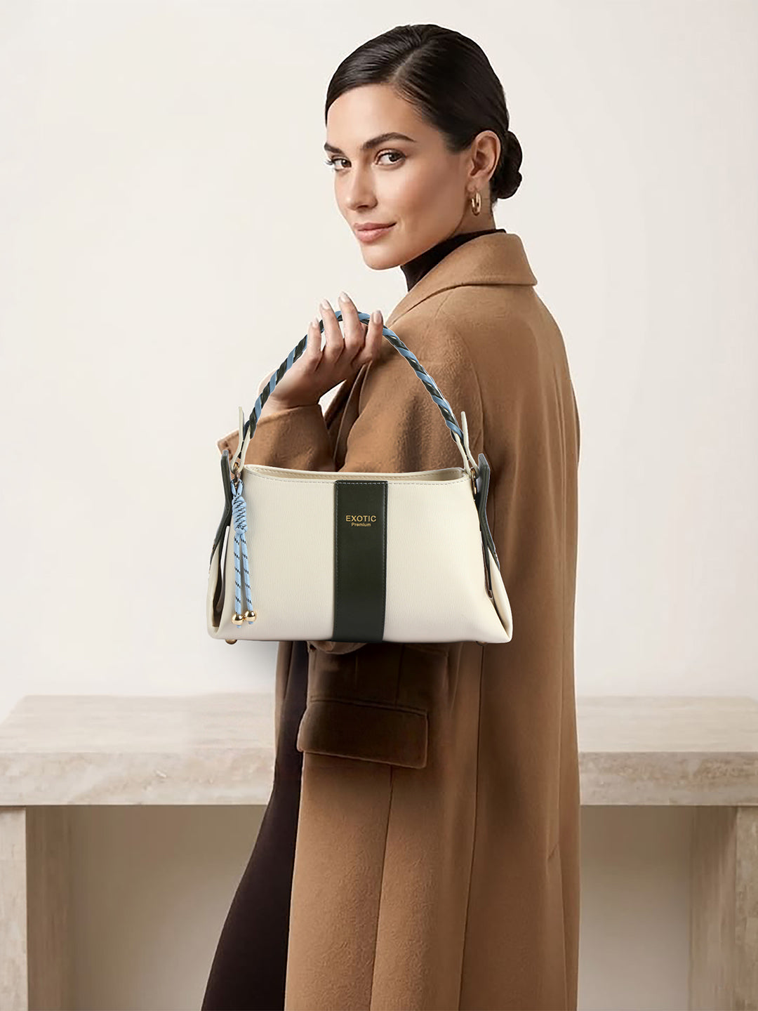 EXOTIC Noiré Twist Structured Handbag