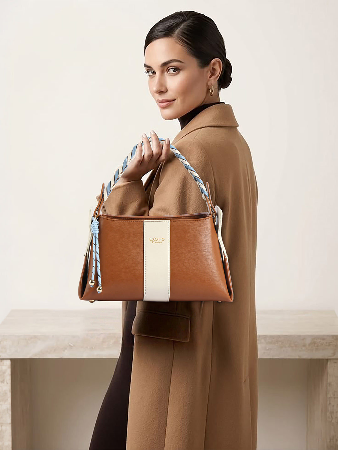 EXOTIC Noiré Twist Structured Handbag