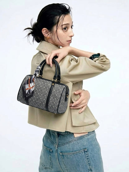 Exotic Monogram Pattern Top Handheld Handbag