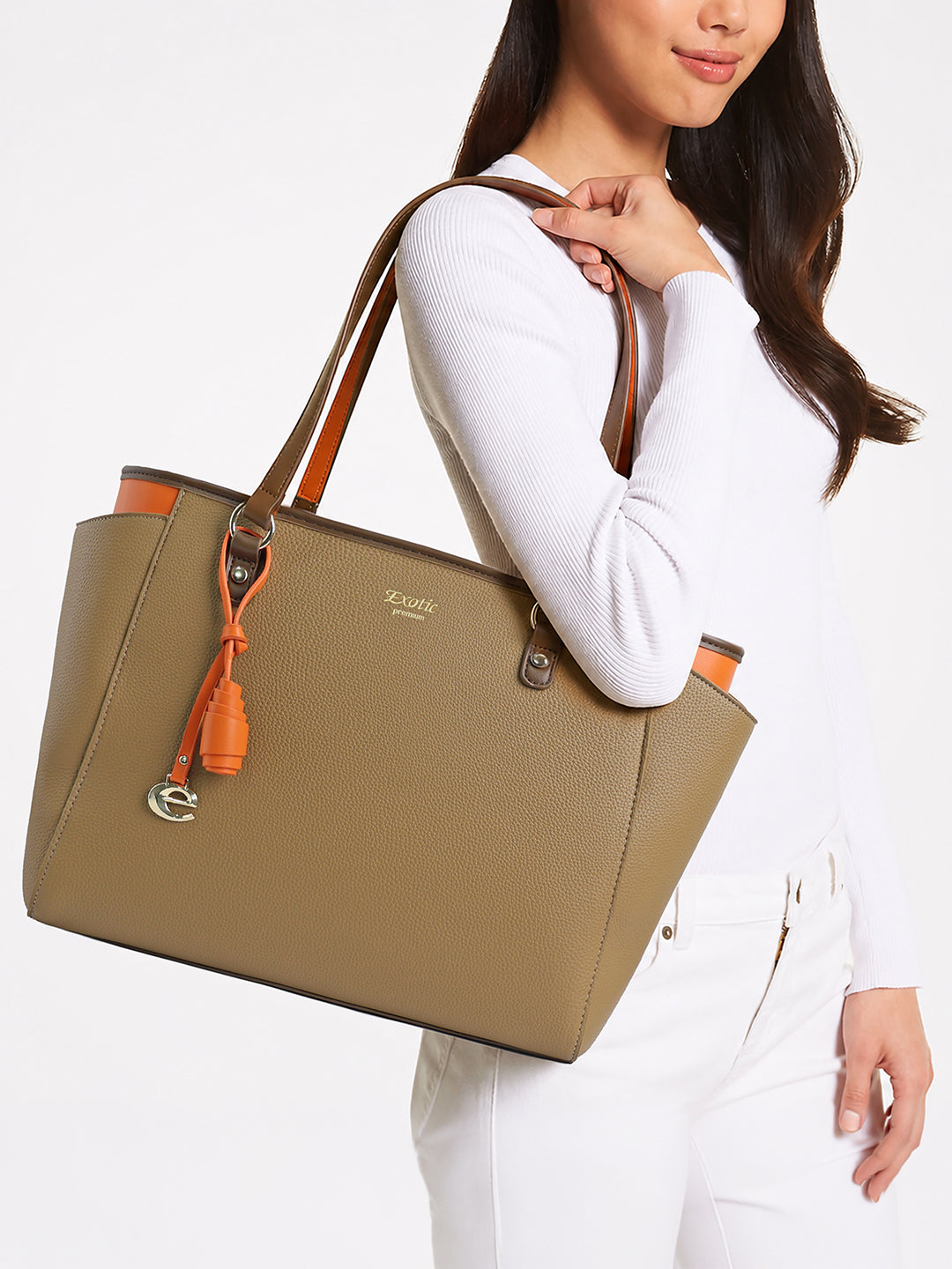 Exotic Amara Structured Black Tote Bag