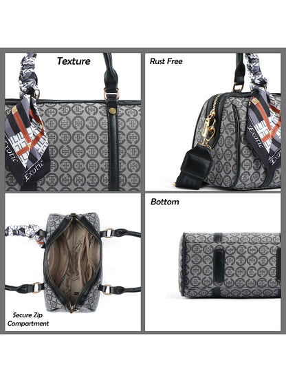 Exotic Monogram Pattern Top Handheld Handbag