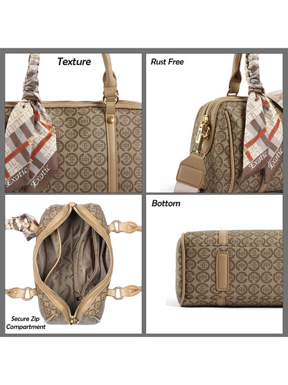 Exotic Monogram Pattern Top Handheld Handbag