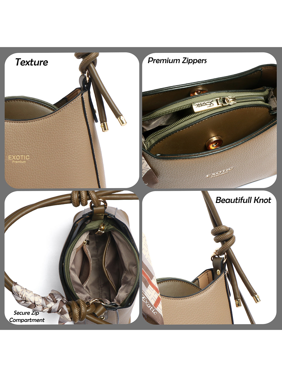 Exotic Elara Knot Hobo Shoulder Bag