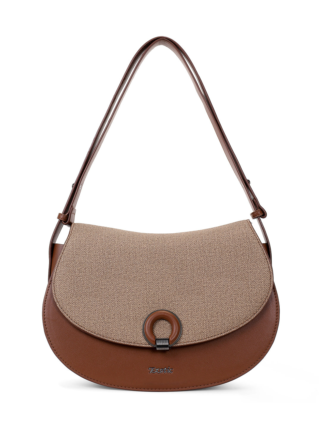 Exotic Simone Textured Saddle Bag