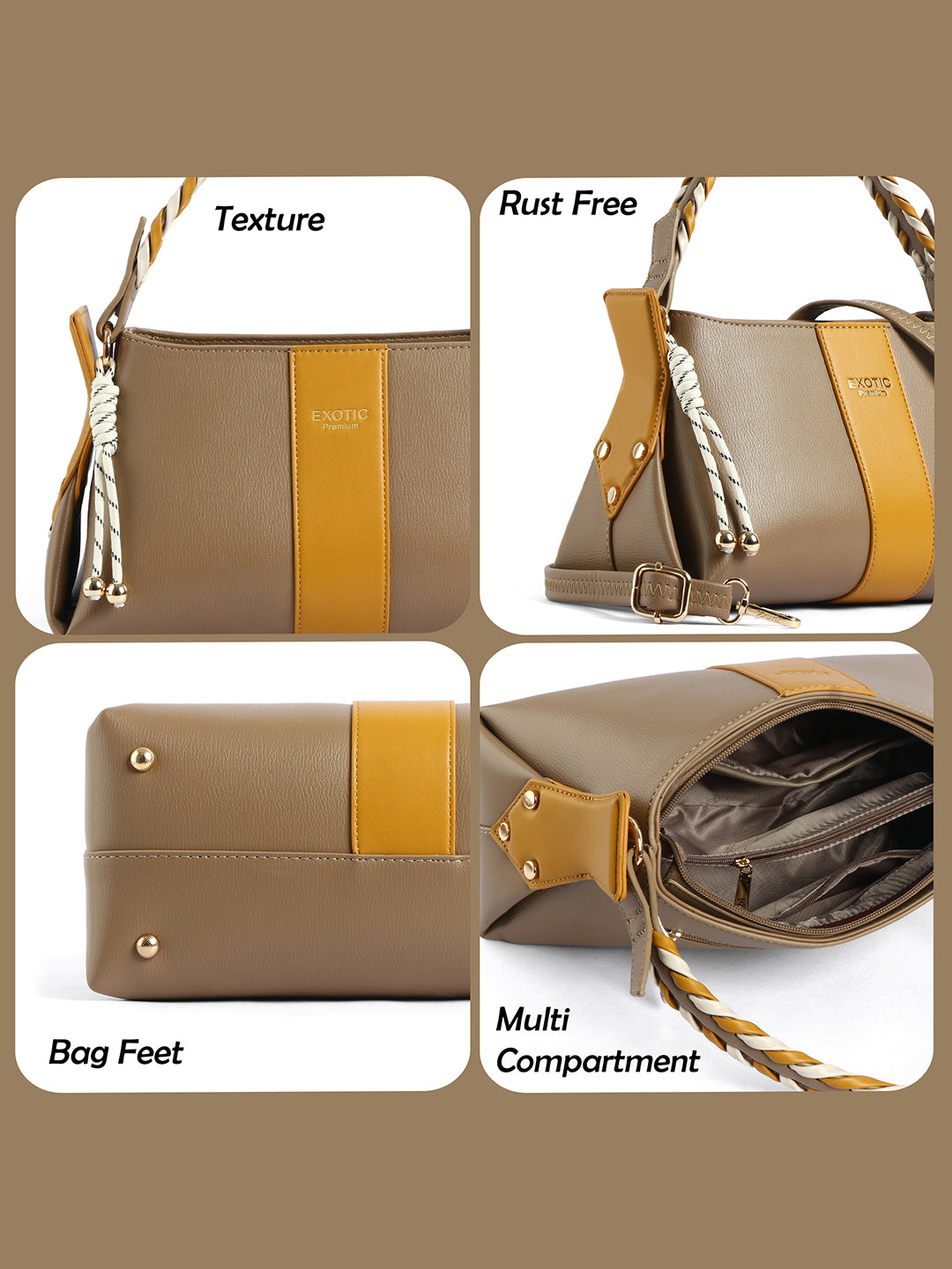 EXOTIC Noiré Twist Structured Handbag