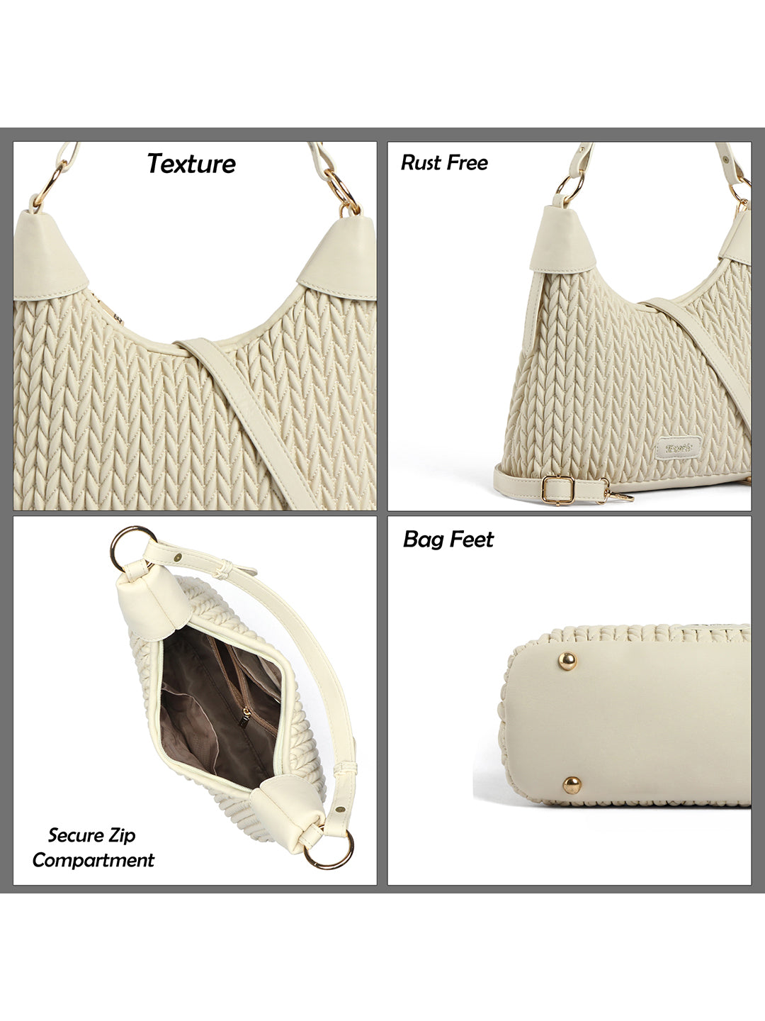 Exotic Elaris Quilted Hobo Shoulder Bag