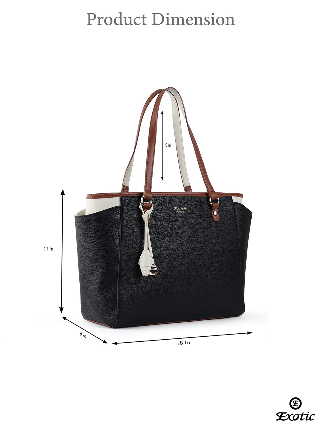 Exotic Amara Structured Black Tote Bag