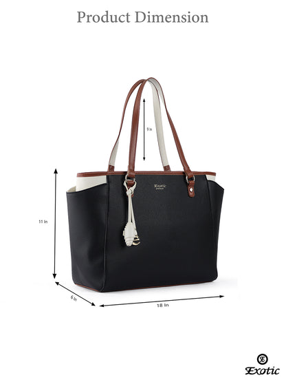 Exotic Amara Structured Black Tote Bag