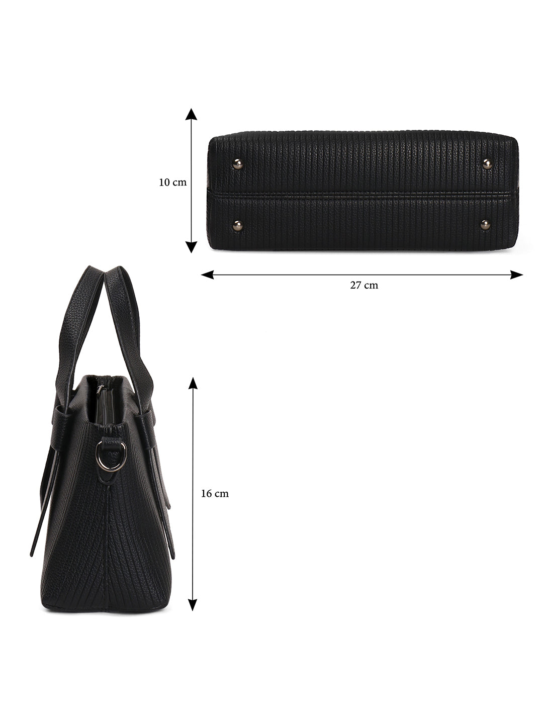 Exotic Valeria Satchel Sling Bag for Women Textured Leatherette Top Handle & Detachable Crossbody Strap