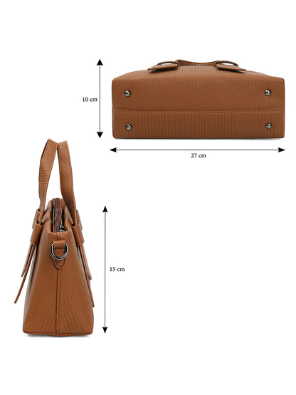 Exotic Valeria Satchel Sling Bag for Women Textured Leatherette Top Handle & Detachable Crossbody Strap