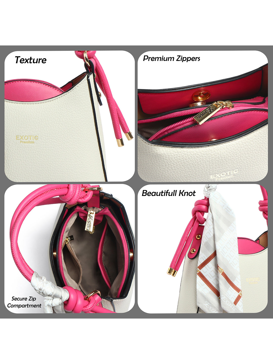 Exotic Elara Knot Hobo Shoulder Bag