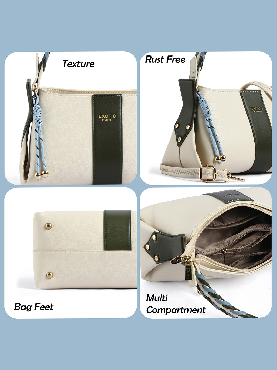 EXOTIC Noiré Twist Structured Handbag