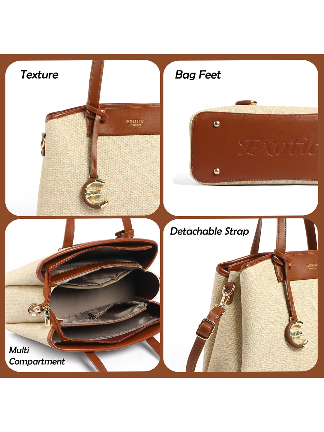 Exotic Evara Structured Satchel Handbags