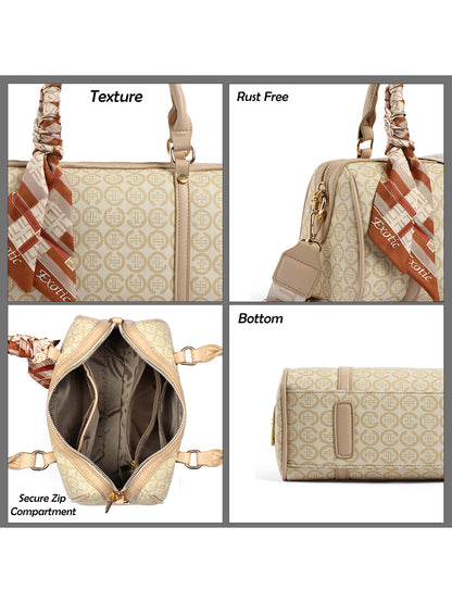 Exotic Monogram Pattern Top Handheld Handbag