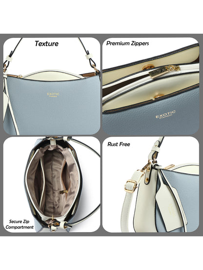 Exotic Premium Azure Curve Shoulder Bag