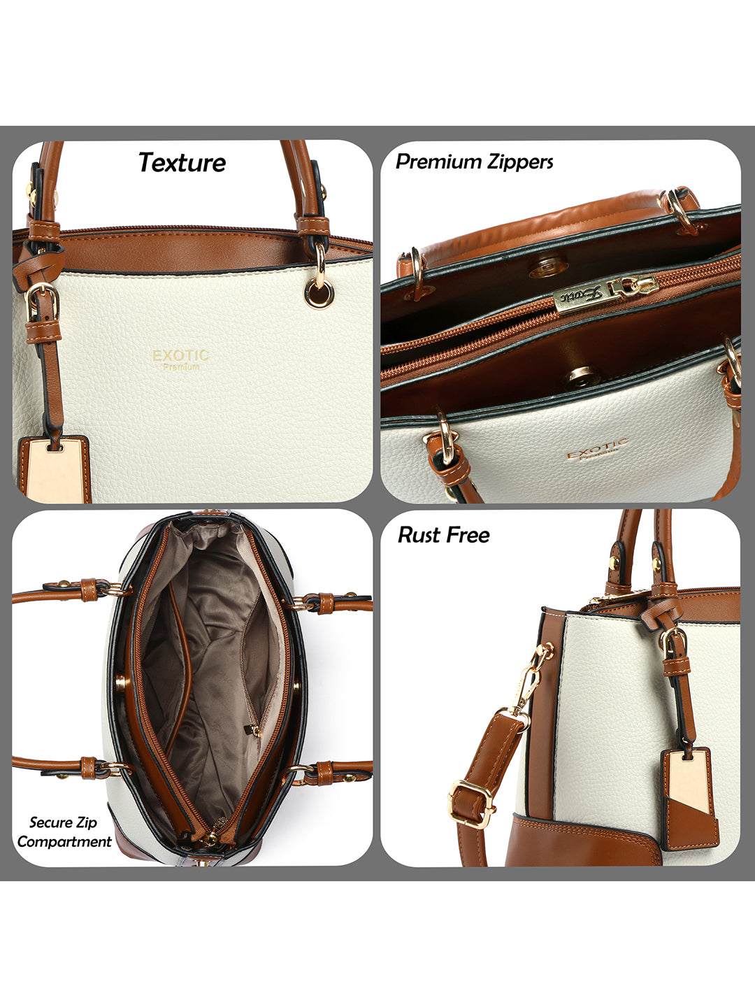 Exotic Caramel Edge Structured Handbag